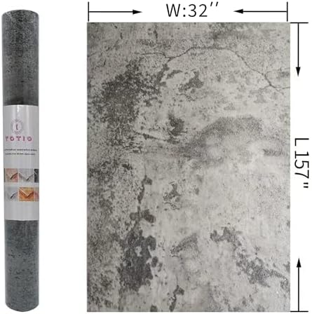 TOTIO Beige Grey Cement Concrete Texture Contact Paper Industrial Style - Image 7