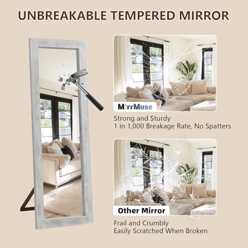 MirrMuse Rustic Floor Full Length Mirror Wood Frame - Image 7