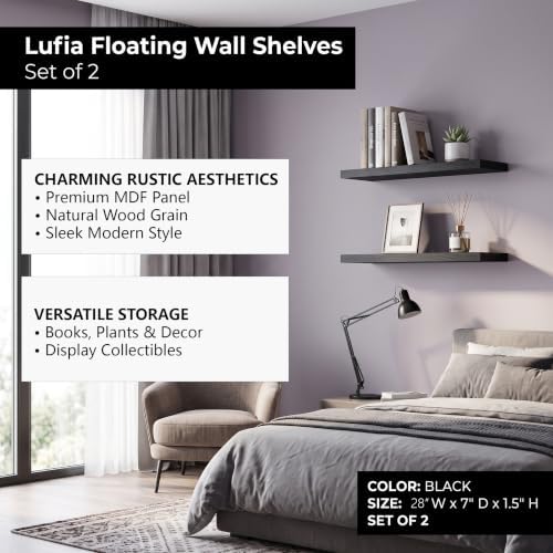 Lufia Floating Wall Shelves, MDF - Image 4
