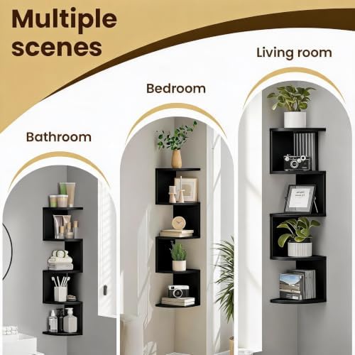 5-Tier Corner Shelf, Floating Corner Shelf Wall Mounted - Image 6