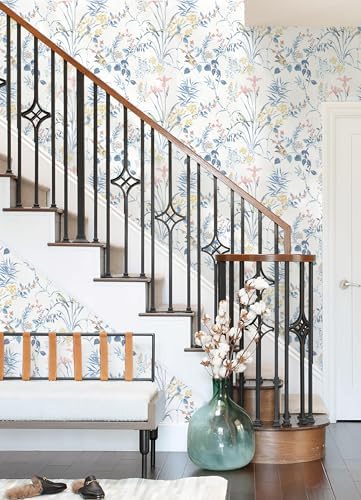 Erfoni Boho Floral Birds Wallpaper DIY Removable Peel and Stick Wallpaper - Image 5