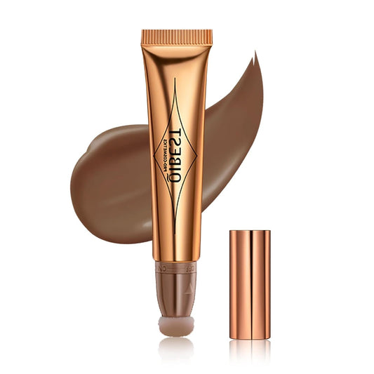 Contour Beauty Wand, Liquid Face Concealer Contouring with Cushion Applicator, Natural Matte Finish, Lightweight Blendable Cream Bronzer Stick Makeup, Cruelty-free（Contour）
