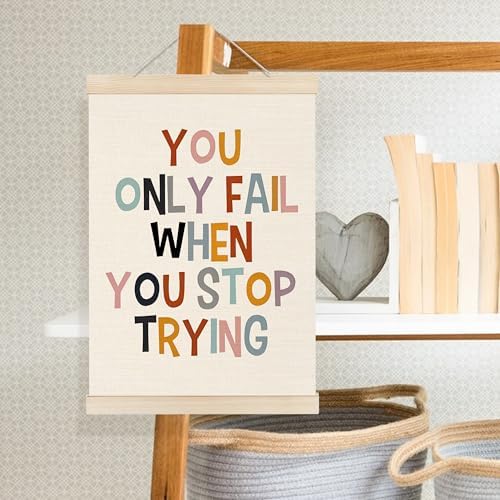 Welshower Boho Inspirational Poster Hanger Frame, You Only Fall When You Stop - Image 3