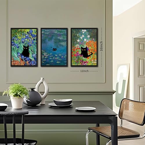 Wood Framed Monet Wall Art Set of 3 - Image 3