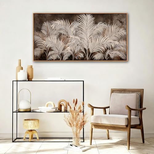Boho Wall Art in Modern Brown, Minimalist Canvas Artwork - Image 2