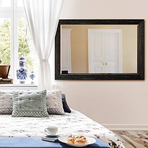 Renditions Gallery Rectangular Vintage Black Wood Framed Body Mirror Verticle - Image 3