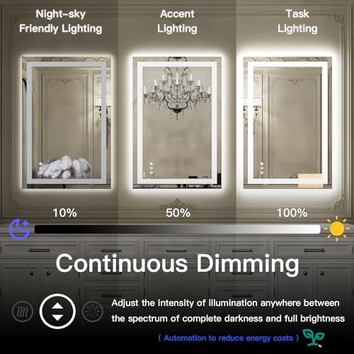 ISKM 36x36 LED Mirror for Bathroom, Front and Back Lit - Image 5