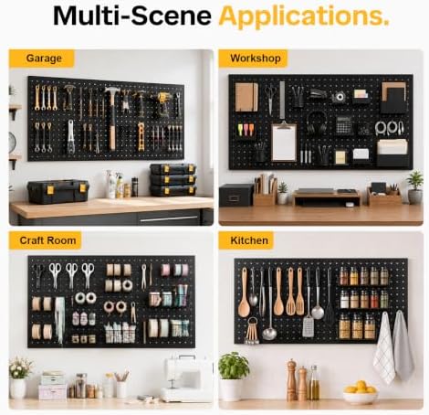 LiSHELF 10 Pack Metal Pegboard Panels, 12 x 16 Inch Heavy Duty Wall Peg Board - Image 7