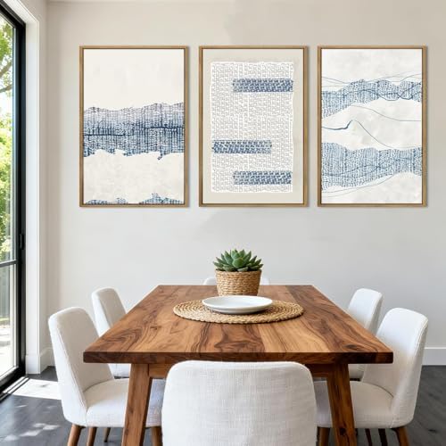 IARTTOP Large Blue Abstract Canvas Wall Art Framed 24x36 Inch Neutral - Image 2