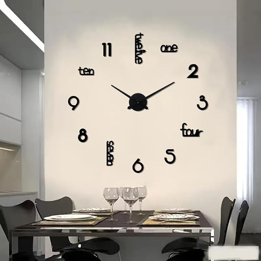 Large Modern Art Deco Wall Clock Silent Acrylic Unique Decorative Wall Clocks by Unknown