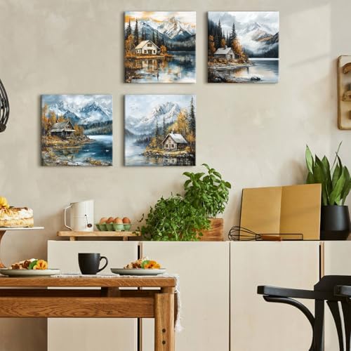 Fall Mountain Wall Art Nature Forest Pictures Lake Wall Decor Autumn Lakeside - Image 5
