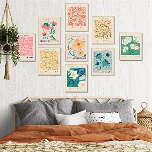 Flower Market Poster Set of 6, Abstract Flower Market Wall Art Prints, Vintage - Image 3