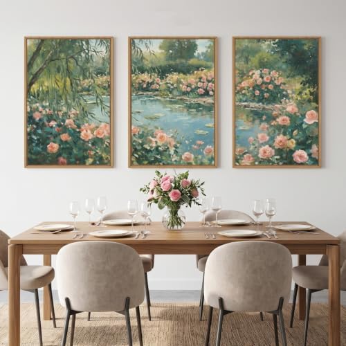 IARTTOP Extra Large Monet Landscape Framed Wall Art 24x36 Inch Nature Flower - Image 2