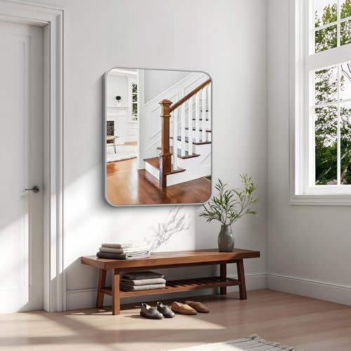 KOCUUY Silver Bathroom Mirror, 30x36 Inch Bathroom Mirror - Image 4