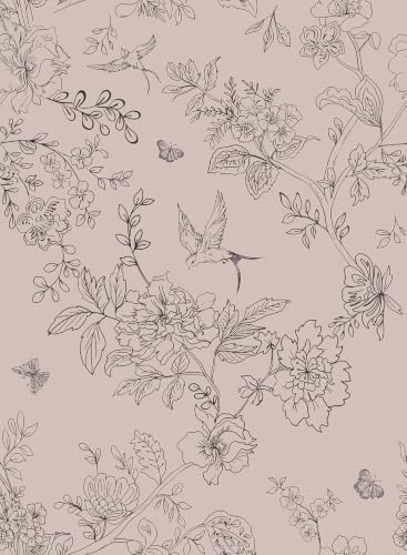 Froluya Brown Floral Peel and Stick Wallpaper Shelf Liner 17.7in×196.8in by Froluya