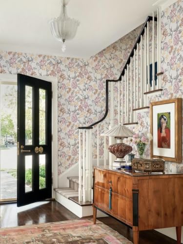 Dimoon Floral Wallpaper Peel and Stick Vintage Contact Paper Blush Pink - Image 7