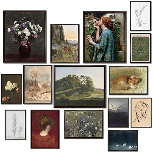 LANCHI95 15PCS Unframed Dark Academia Vintage Art by LANCHI95