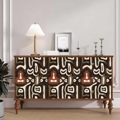 African Boho Abstract Geometric Tribal Swirl Peel and Stick Wallpaper Self - Image 5