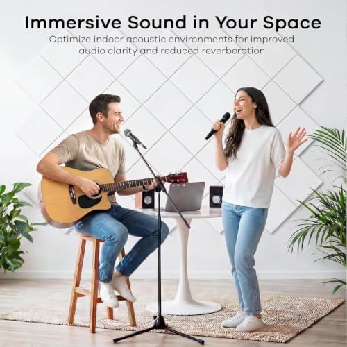 Square Acoustic Panels Soundproof Wall Panels, 12″ × 12″ × 0.4″ High-Density - Image 2