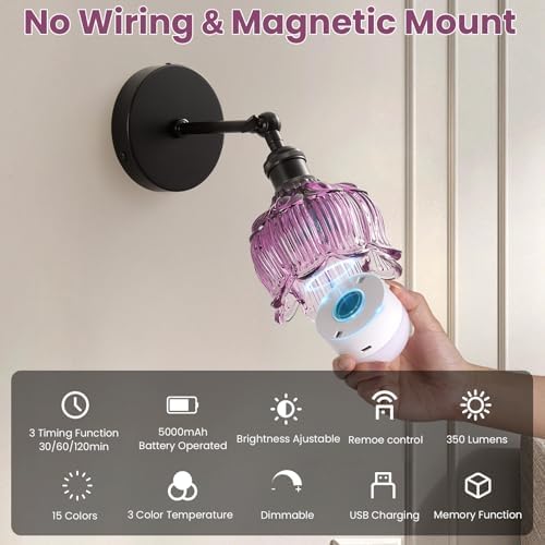 Vintage Battery Operated Wall Sconces: Gothic Wireless Rechargeable Light - Image 5