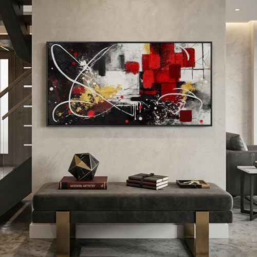 Extra Large Framed Black and White Abstract Wall Art - Image 4