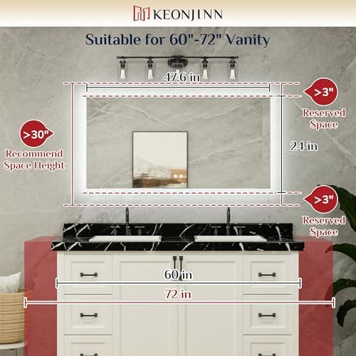 Keonjinn 47.8"x24" LED Bathroom Mirror - Image 2
