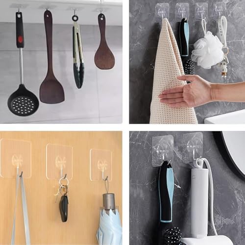 Adhesive Wall Hooks for Hanging Heavy Duty Towel Coat Hooks - Image 2