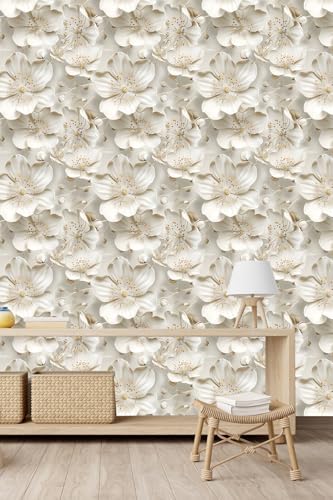 Peel and Stick Wallpaper Gray Yellow Gradient Floral Accent by WEISENI