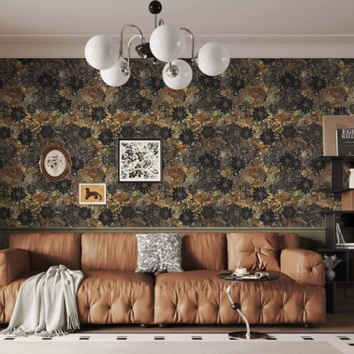 Abyssaly Boho Floral Peel and Stick Wallpaper Vintage Flower Contact Paper - Image 3