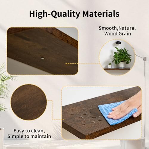 Floating Shelves with Lights for Wall Decor, Wall Plant Shelf - Image 4