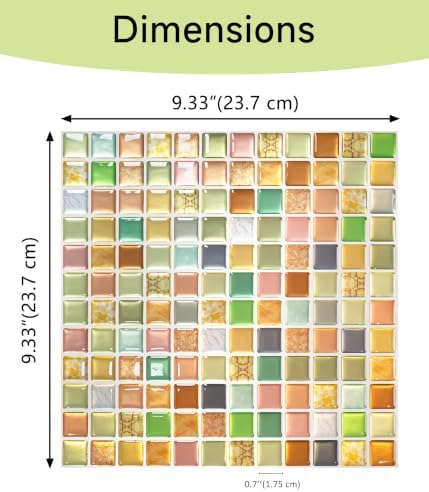 Yoillione 3D Mosaic Tile Sticker Removable Wallpaper Tile, 3D Self Adhesive - Image 2
