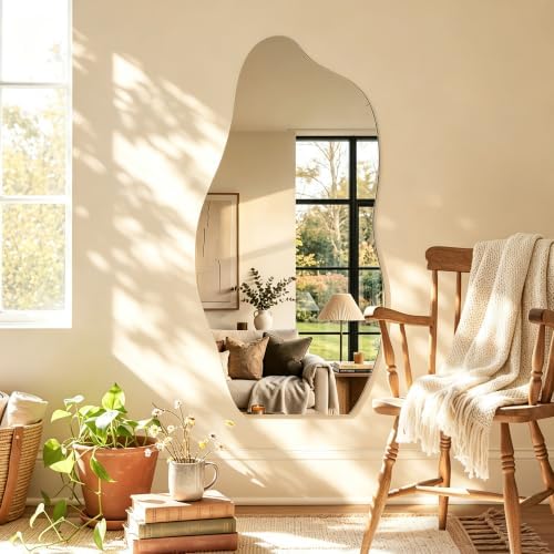 Niccy Wavy Full Length Mirror, Irregular Wall-Mounted Mirror by Niccy