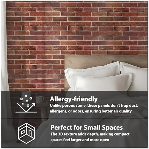 Sample 3D Faux Brick Wall Panel, Material & Finish Preview - Image 5