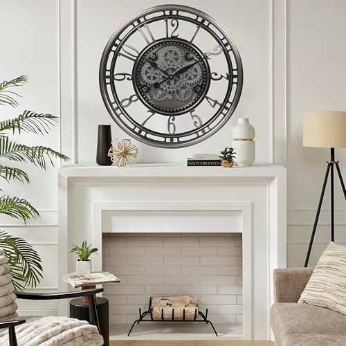 CLXEAST 28" Oversized Moving Gear Wall Clock - Image 4