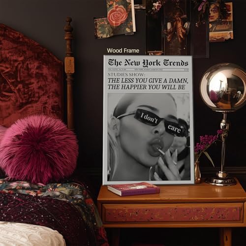 Trendy Black and White Newspaper Wall Art 20x30 in Wooden Framed Vintage - Image 2
