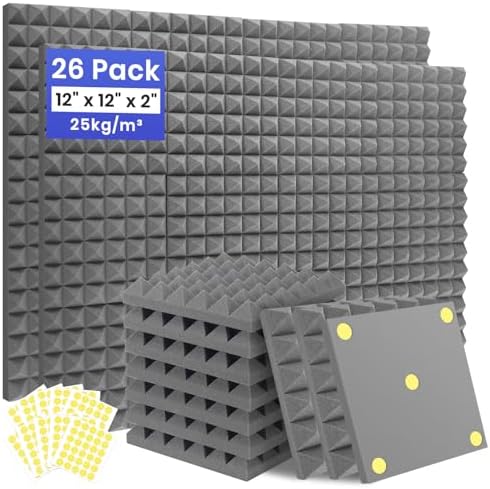 Focusound 26 Pack Sound Proof Foam Panels by Focusound