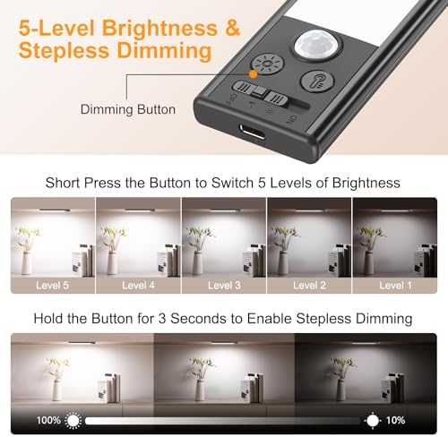 Gritin 10.2inch Under Cabinet Lighting Rechargeable 2 Pack - Image 5