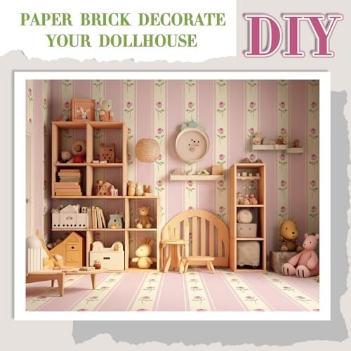Flutesan 12 Pcs Miniature Dollhouse Wallpaper - Image 3
