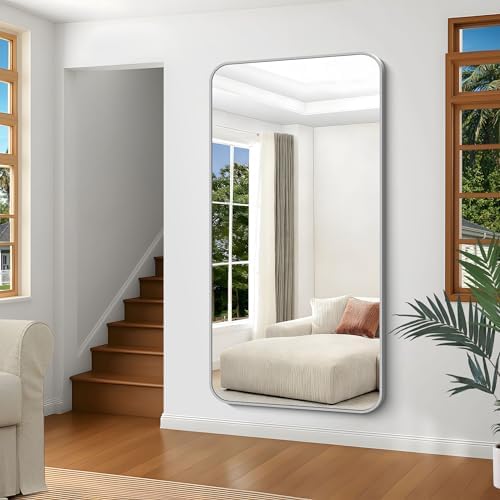 Silver Bathroom Mirror, 72 x 36 Inch Large Rectangle Mirror, Rectangular Vanity - Image 4