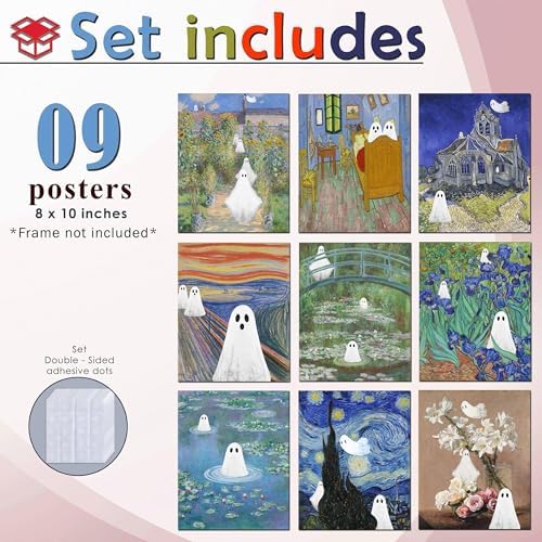 LANCHI95 09 Pcs Unframed Spooky Altered Art - Image 2