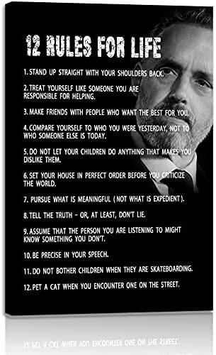AMART SUN The 12 Rules For Life Inspirational Printed Canvas Wall Art • 12 by AMARTSUN