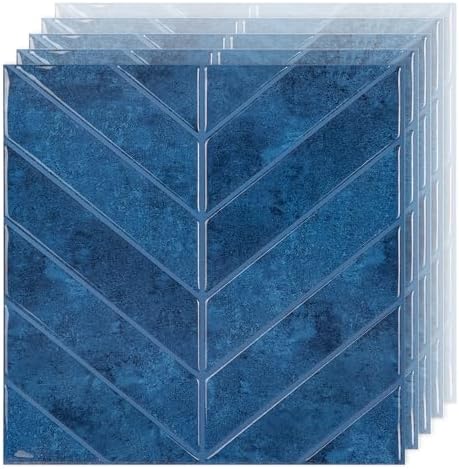 Select 5 Pack Peel and Stick Backsplash Chevron Tiles, 12x12 in by selectlighting