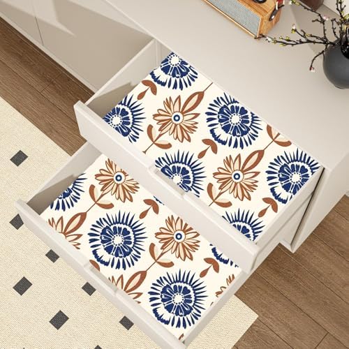 BOKEBEVE Boho Floral Peel and Stick Wallpaper Beige Brown 17.5 x 118In - Image 5
