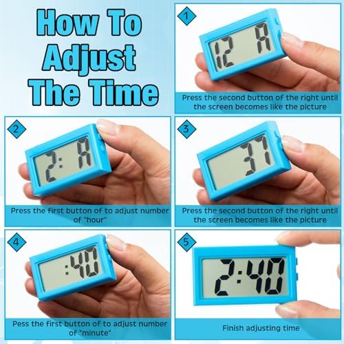 Frienda 3 Pieces Mini Small Digital Clock Stick On - Image 6