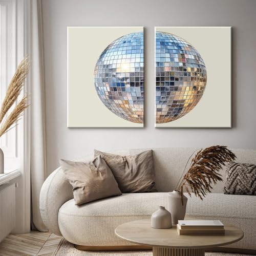 Baccone Disco Ball Wall Art Aesthetic Preppy Canvas Wall Decor Disco Ball - Image 5