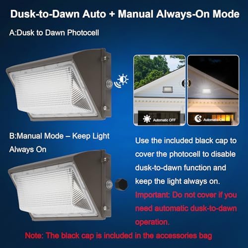 120W LED Wall Pack Light with Dusk to Dawn Photocell 150lm/W IP65 - Image 5