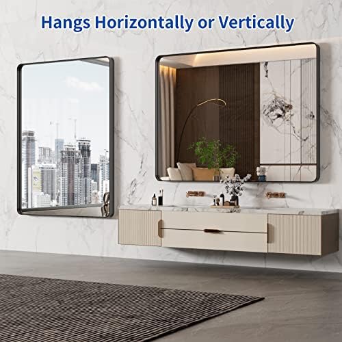 WEER Black Bathroom Vanity Mirror 48X36 Inch - Image 5