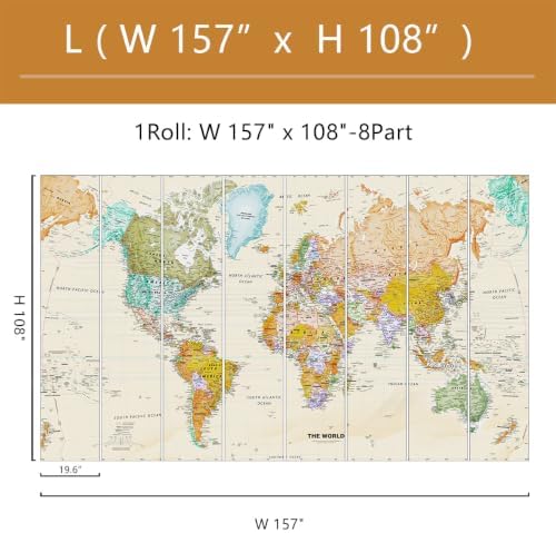 World map wall Mural Peel and Stick - Image 5