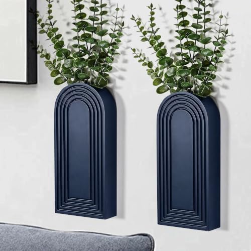 Dnnnii 2 Pack Wooden Wall Vase Set by Dnnnii