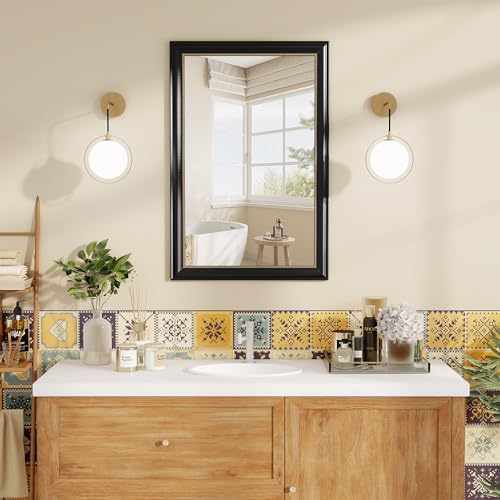 Axeman 28x36 Rectangular Wall Mirror, Decorative Bathroom Mirror, Traditional - Image 2